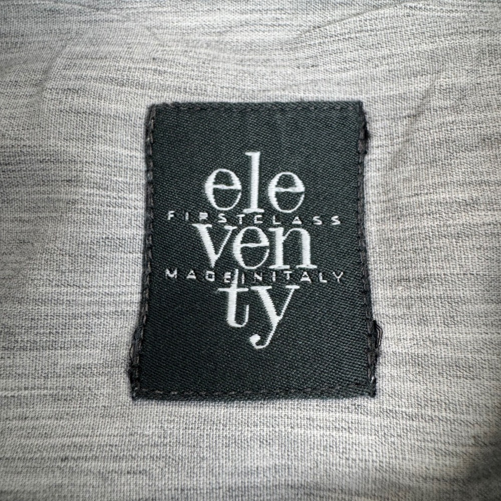 Rare! Eleventy Button Down Shirt Mens Large Blue White Striped Made in Italy